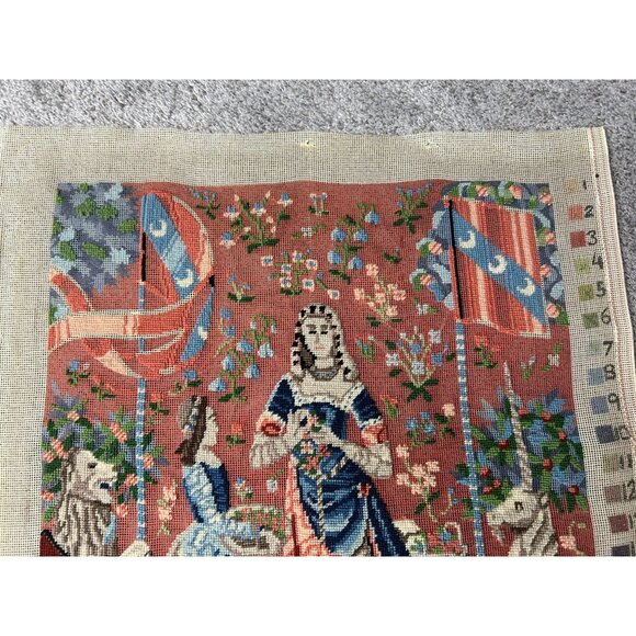 Dimensions Unfinished Needlework 1980 #2128 Cluny L'odorat Lady Unicorn - Picture 13 of 14